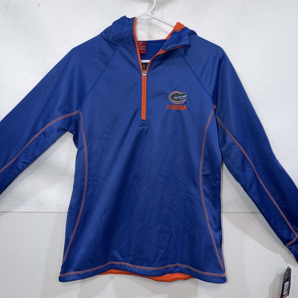 Women Colosseum Florida Gators Blue 1/4 Zip Hoodie LS W/thumbhole Sz L NWT